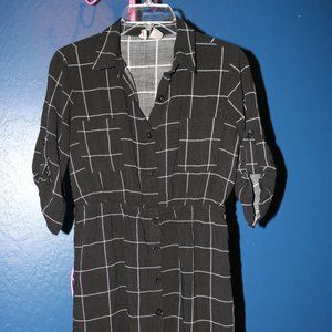 mimi chica Black\White Plaid Dress
